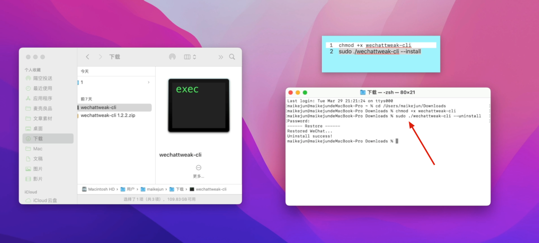 Mac如何安装微信多开&防撤回插件Tweak